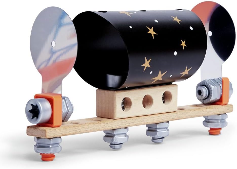 Hape Junior Inventor Optical Science Lab | 53 Piece STEAM Wooden Playset, Experiments & Reactions Science Kit for Kids 4+ Years (E3034A)