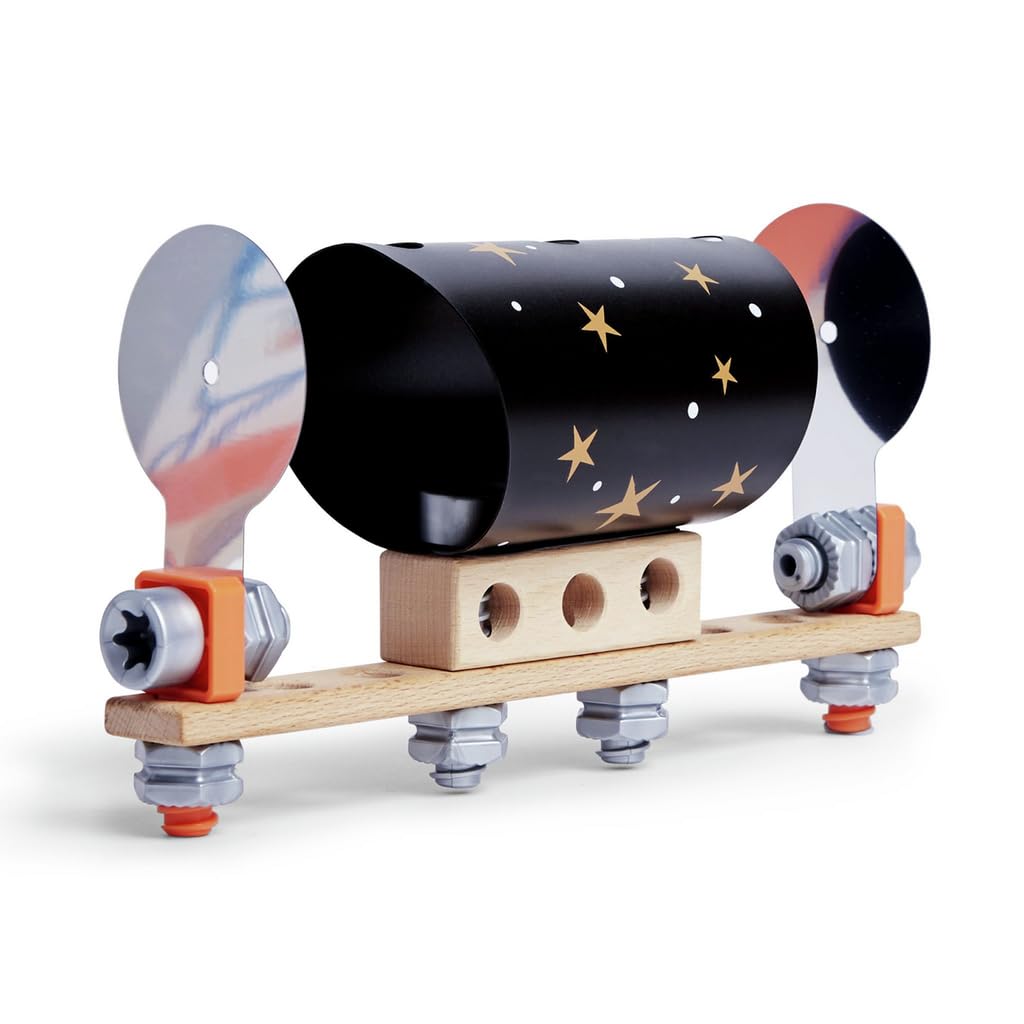 Junior Inventor Optical Science Lab | 53 Piece STEAM Wooden Playset, Experiments & Reactions Kit for Kids 4+ Years (E3034A)