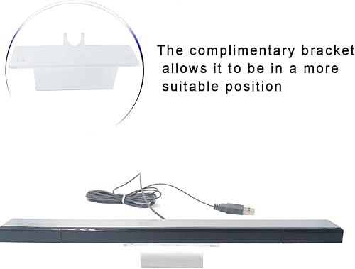 Vista 5 de joleully Tuboopy Dolphin Bar USB Wii Sensor Bar, PC Wii Infrared Ray Motion Sensor Bar for Nintendo WiiWii U Console Compatible with PC