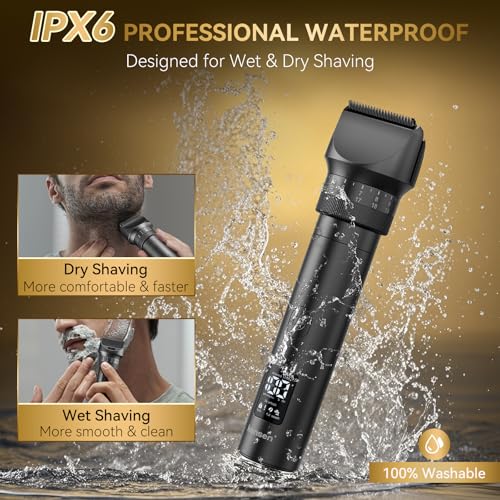 Image of Kensen 14-in-1 Hair Clippers & Dual Speed Body Hair Trimmer Men, 210 mins Long Battery Life Adjustable Stubble Beard Trimmer, Waterproof Cordless Barber Kit, Mens Grooming Kits for Hair /Pubic /Groin