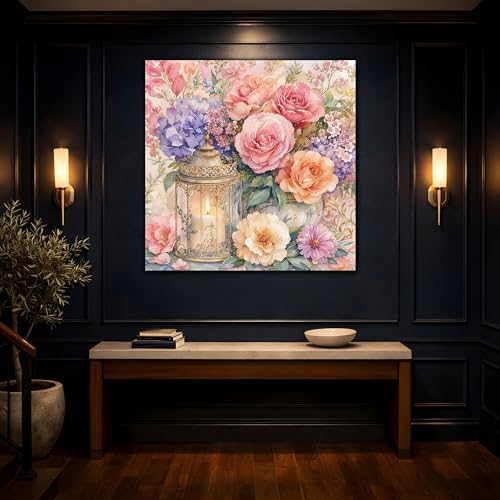 Impression sur toile aquarelle de fleurs de haute qualité châssis 3cm - 4
