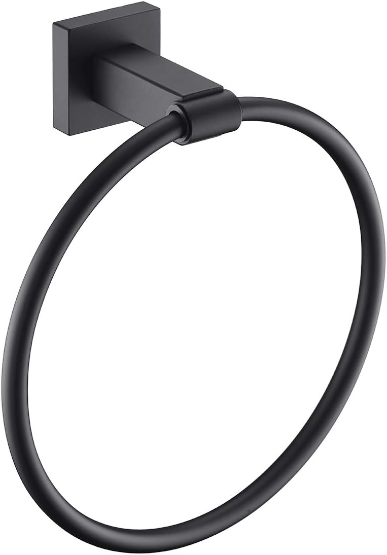Hoooh Matte Black Bath Towel Ring SUS 304 Stainless Steel