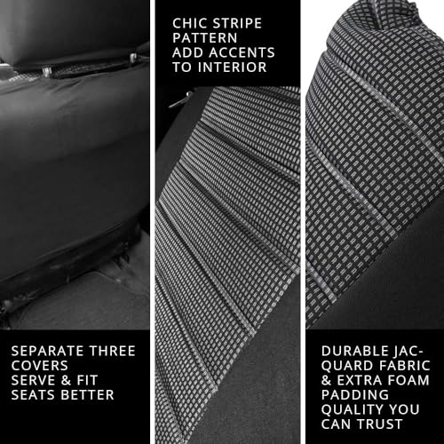 TOYOUN Universal Sitzbezüge Auto Vordersitze Autositzbezüge Schonbezüge Vorne Vordersitzbezüge Seitenairbag geeignet, 2er Jacquard-Fabirk Autoschonbezüge, Grau