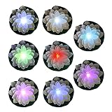 LACGO LED Waterproof Floating Lotus Light Pond Decoration Light Battery Operated Color-Changing Floa