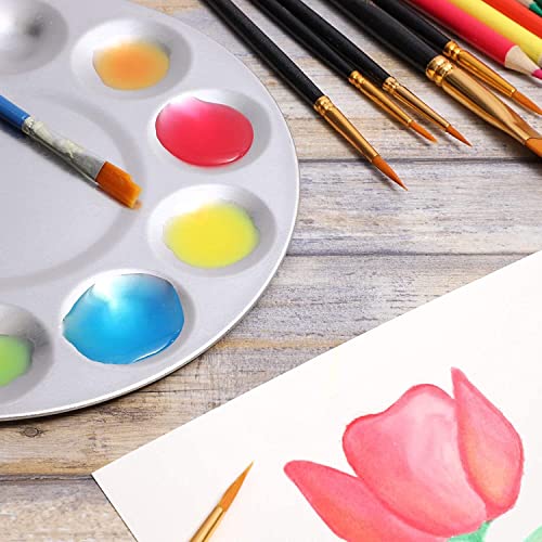 Paleta de pintura XMING de aluminio lavable de 10 cavidades redondas para mezclar óleo y acrílico 4