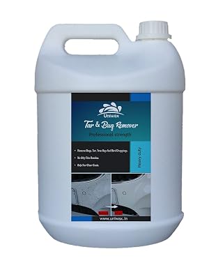 uniwax Tar and Bug Remover and Shiner,Safe on Painted Surface, Chrome Surface, Glass, Mirrors and Plastic Surfaces. 5L, 