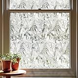 ADD.HERES Window Privacy Film, Removable Static Cling, Stained Glass Decorative Window Film, Vinyl Covering for Home Kitchen Living Room, Brash ice, 17.3' x 78.7'