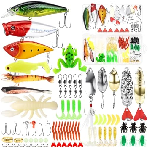 Kit de iscas de pesca para iscas de água doce, kit de pesca para ...