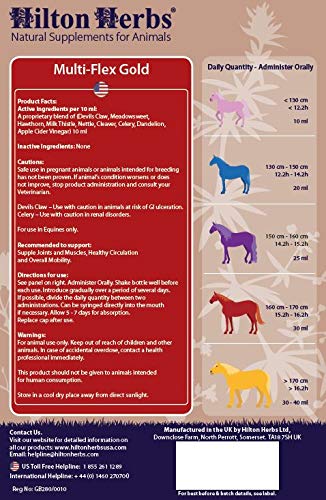 Hilton Herbs Multiflex Gold Liquid Joint & Muscle Supplement For Horses, 2.1Pt Bottle #TOP1
