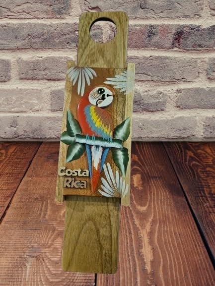 Tapanti store.Chorreador,Costa Rican handcrafted foldable wooden pour-over coffee maker.Includes a reusable cloth filter.Embedded Macaw wooden hand painted design.Light Cedar.Perfect for travel