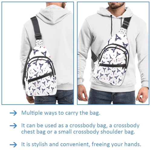Bolso bandolera de la Torre Eiffel de París: mochila cruzada multicolor para senderismo 2