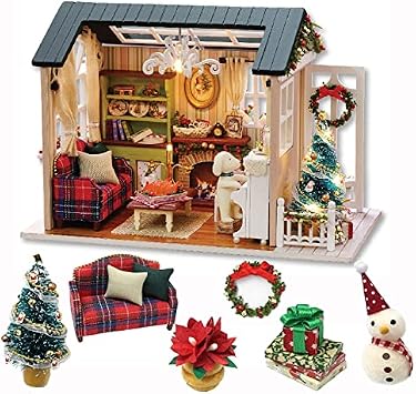 Kisoy Romantic and Cute Dollhouse Miniature DIY House Kit Creative Room Perfect DIY Gift for Friends,Lovers and Families Sunny Holiday Time