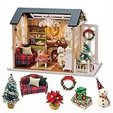 Kisoy Romantic and Cute Dollhouse Miniature DIY House Kit Creative Room Perfect DIY Gift for Friends,Lovers and Families (Sunny Holiday Time)