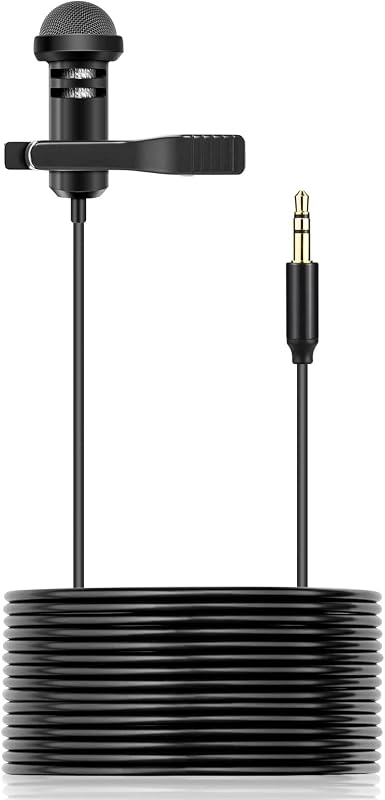 Lavalier Mic for GoPro HERO13 12 11 Black & Mission 1 Pro Action Cams, 10ft | Lav Lapel Videomic Clip-on Microphone Compatible with GoPro Pro 3.5mm Mic Adapter for Vlogging