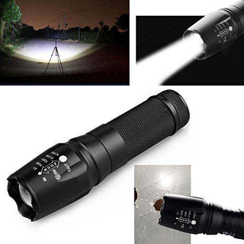 Bestsun Led Flashlight 2000 Lumens Super Bright Military Grade Tactical Flashlights With 5 Modes , Ultra Bright Adjustable Focus Zoom Handheld Flashlight Lamp For Outdoor Sports #TOP1