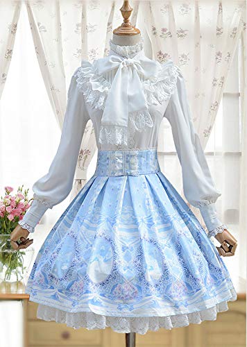 美品⭐️アクリス　長袖ブラウス　ボウタイ　オオカミ　星柄　シルク100% 13号 Amazon | ボウタイ ブラウス シャツ レディース ゴスロリ ロリータ