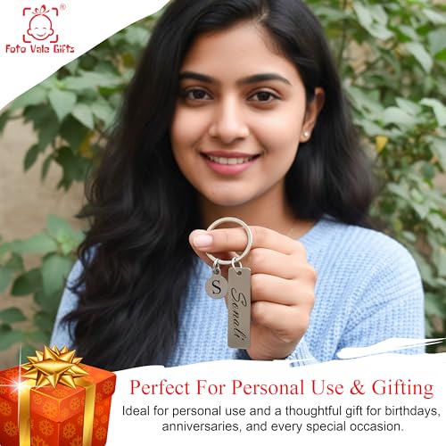 Image of Personalized Name Keychain Stainless Steel | Custom Engraved Metal Keyring for Doctor, CA, Advocate, Rider & Car Lovers | Unique Gift for Men & Women