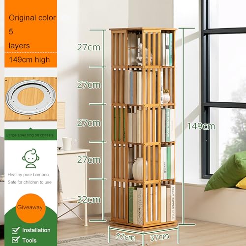 Estantería giratoria de madera maciza de 149 cm para aprovechar esquinas con estilo 2