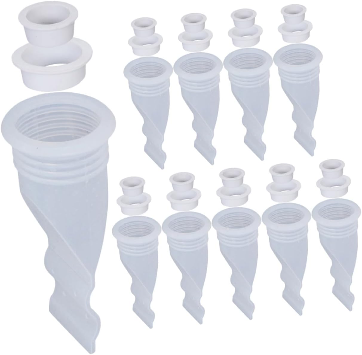 10pcs White Silicone Floor Drain Seal Core Set Odor-Proof Backflow Preventer for Kitchen Bathroom Sink and Shower Pipe Universal Fit