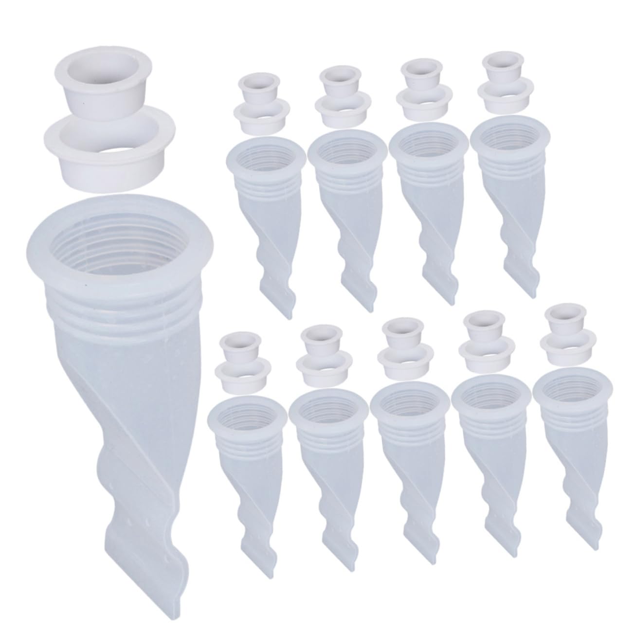 10pcs White Silicone Floor Drain Seal Core Set Odor-Proof Backflow Preventer for Kitchen Bathroom Sink and Shower Pipe Universal Fit
