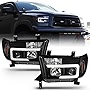ACANII - For 2007-2013 Toyota Tundra 08-17 Sequoia Pickup Black LED Tube Projector Headlights Headlamps Pair Left+Right