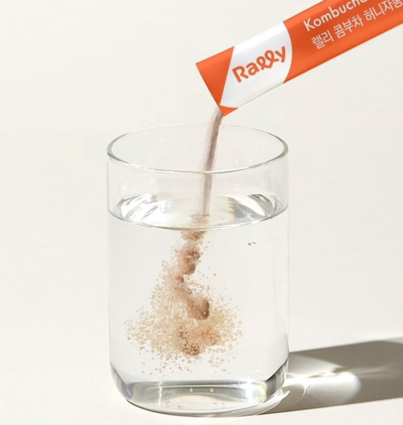 Miniatura 6 de ZEESOON Rally Kombucha, sin azúcar, prebióticos en polvo fermentados instantáneos y probióticos vivos de Corea 17 kcal Tea, 10 barras (té negro de