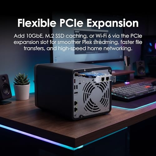 Image of QNAP TS-464-8G-US 4 Bay High-Performance Desktop NAS with Intel Celeron Quad-core Processor, M.2 PCIe Slots and Dual 2.5GbE (2.5G /1G /100M) Network Connectivity (Diskless)