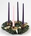 Traditional Advent Wreath with White Ribbons and Pine Cones by Vermont Christmas Company - Advent Candle Holder - Durable Construction