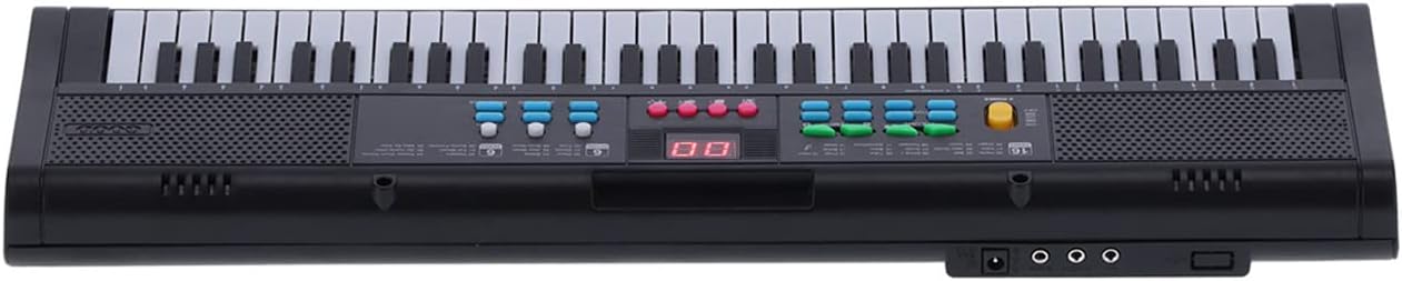 LICAEVEY Electric Digital Kids Keyboard Piano Instrument with Microphone for Singing Pleasure, 61 Keys Multifunctional Instrument for Children, Black
