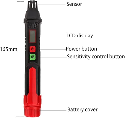 Miniatura 2 de Detector de fugas de gas, detector de gas natural de mano de alta sensibilidad con pantalla LCD, rastreador de gas portátil para localizar fuentes
