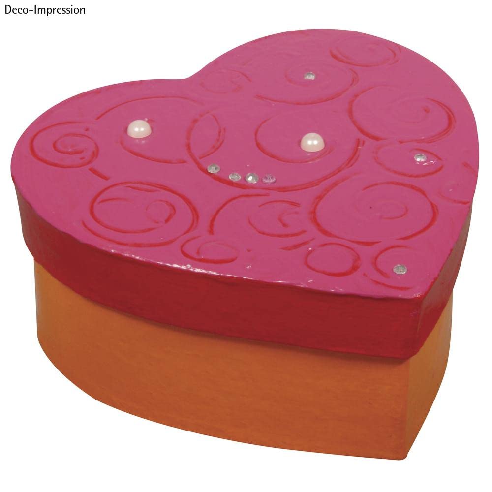 RAYHER HOBBY 71736000 Box Papier-Mâché FSC 100% Recycled, 9 x 9 x 3.5 cm, Heart