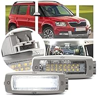 NSLUMO 2 STÜCKE Led Innenlesekarte Lichtkuppel Deckenleuchte Für Sk.oda Yeti Superb Octavia Seat Leon MK4 Alhambra Led Courtesy Ambient Cabin Lighting