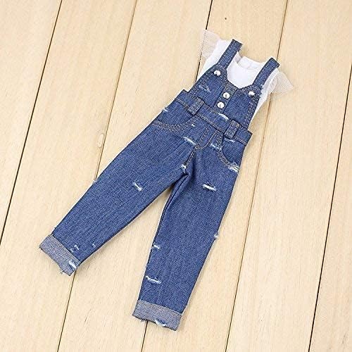 ICY Fortune Days Original Doll Clothes Outfit, Old Dungarees(Dark Blue) and White Waitstcoat with Lace Edge, Doll Dress for 1/6 12inch Blythe or ICY Doll Best Gift 商品名称