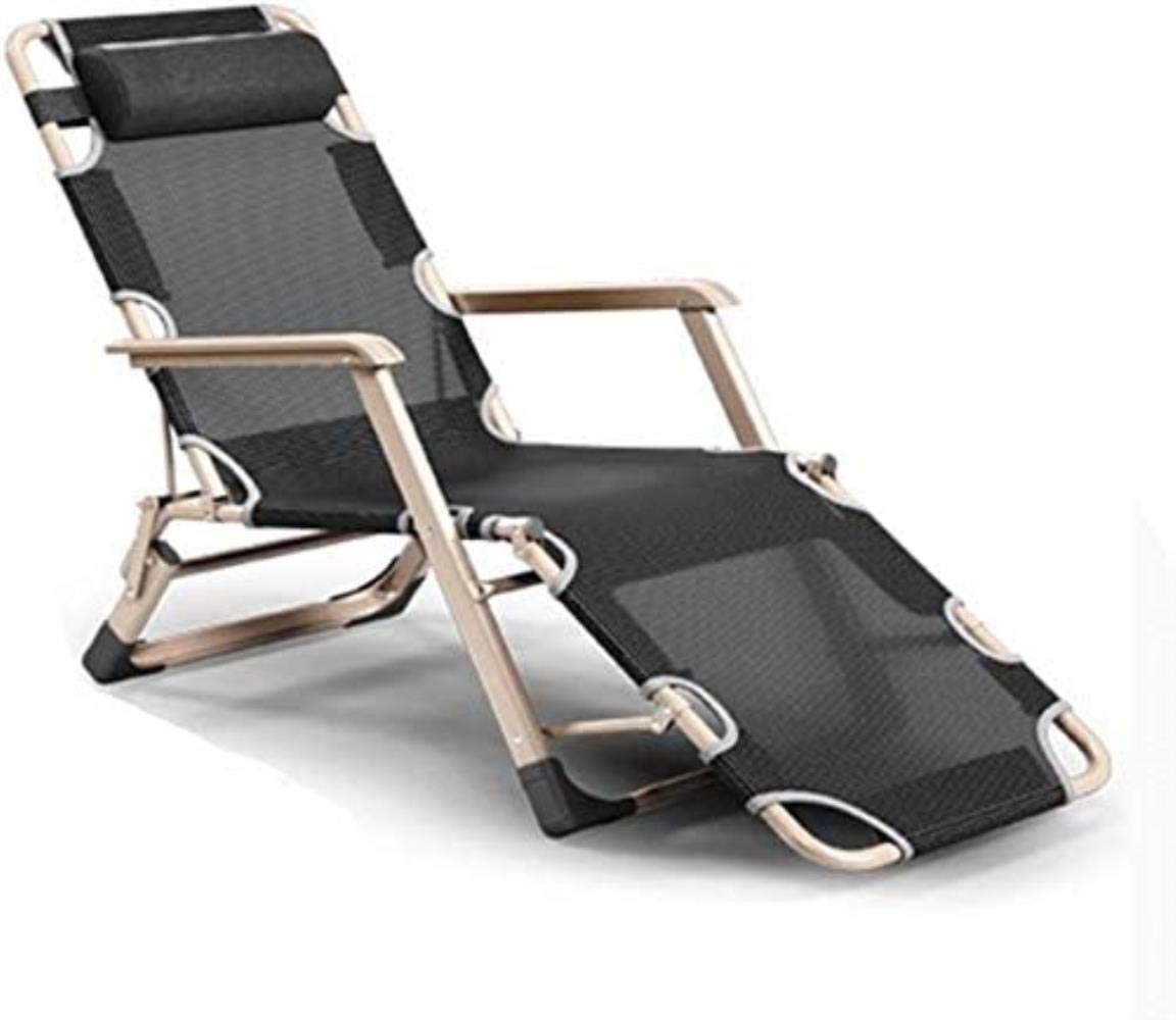 Chaise longue de jardin pliante compacte et respirante coloris noir