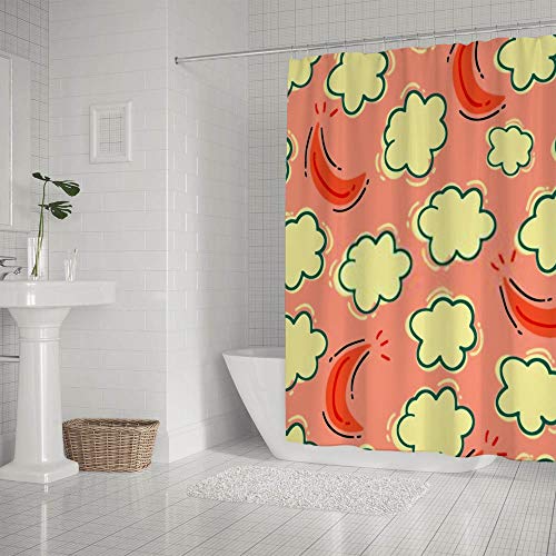 Rideau de douche avec crochets en tissu lavable polyester 66x72 - 3
