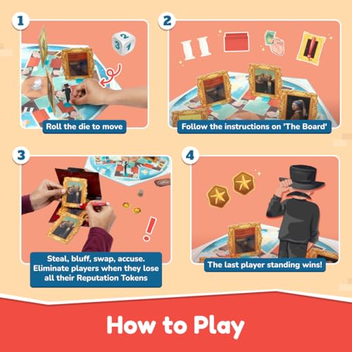 Image of Bloomingo Board Game - Frame the Fake: Thrilling Art Heist Adventure Game for Kids & Adults; Identify Fake Paintings; Outsmart The Other Players To Win Perfect Gift for Ages 8, 9, 10, 11, 12 & More