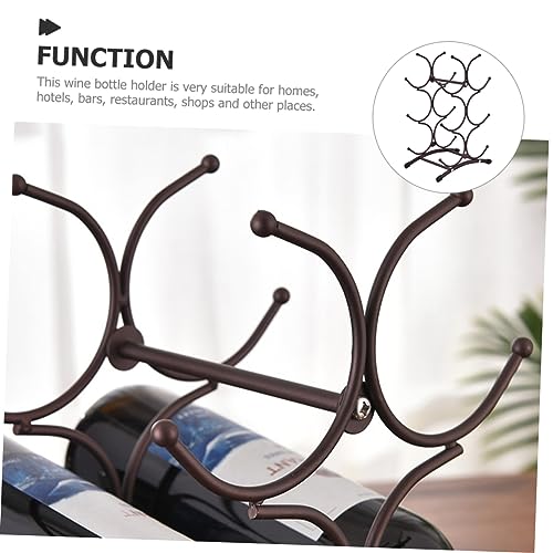 Soporte de vino de hierro para 6 botellas robusto miniatura 6