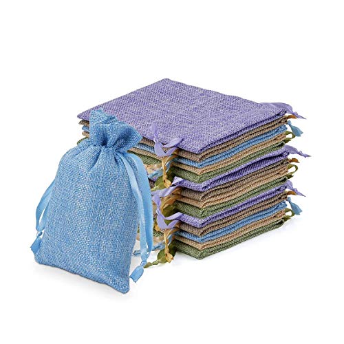 Miavogo Stoffsäckchen Säckchen zum Befüllen Stoffbeutel Leer Lavendelsäckchen basteln Kleine Geschenke für Bonbons Lavendel Kräuter (Bunt - 30 Stück, 10,5 x 15,5 cm) Cover