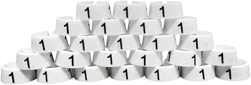 Juego de 25 unidades número 1 divisores de tamaño a presión para colgar prendas de vestir etiqueta de ropa accesorio de tienda al por menor #1