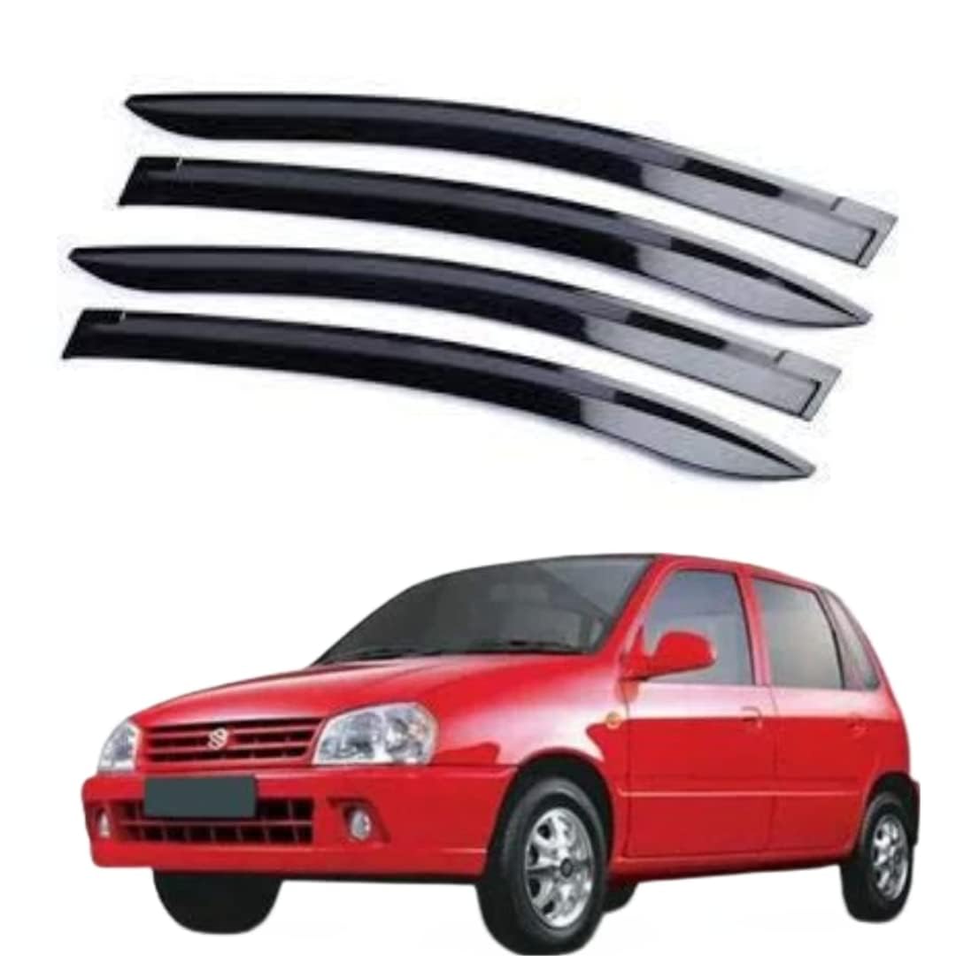 Unbreakable Injection Moulded Car Side Window Deflector, Door Visor, Wind Guard, Rain Guard Compatible with Maruti Zen Old Model Set of-4pcs-image-40