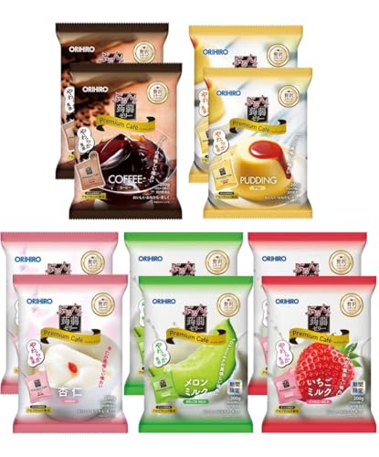 ぷるんと蒟蒻ゼリー プレミアムカフェ 5種 100個【コーヒー、プリン、杏仁、いちごミルク、メロンミルク】(各2袋)オリヒロ GOS