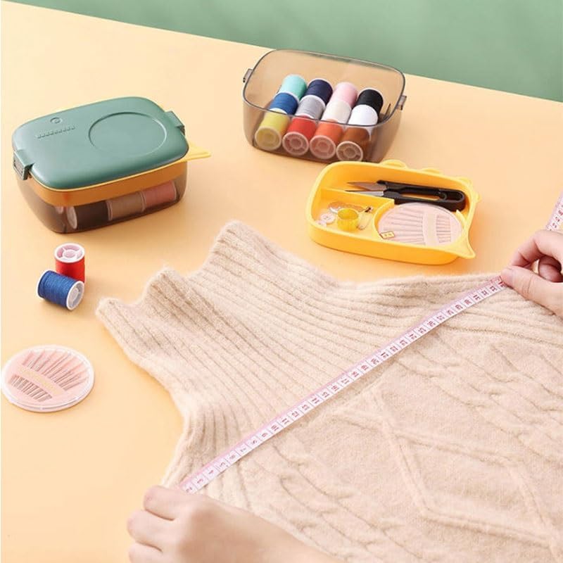 MVNOIRE Plastic Household Needle Thread Storage Box Multi-Functional Portable Sewing Set Tools