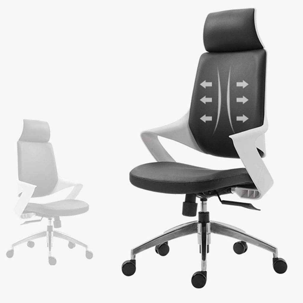 Krzesło biurowe, gamingowe, komputerowe, biurowe Essential, ergonomiczne krzesło biurowe, ze skóry PU, regulowany zagłówek i stałe podłokietniki, krzesło domowe biurowe z funkcją nachylenia