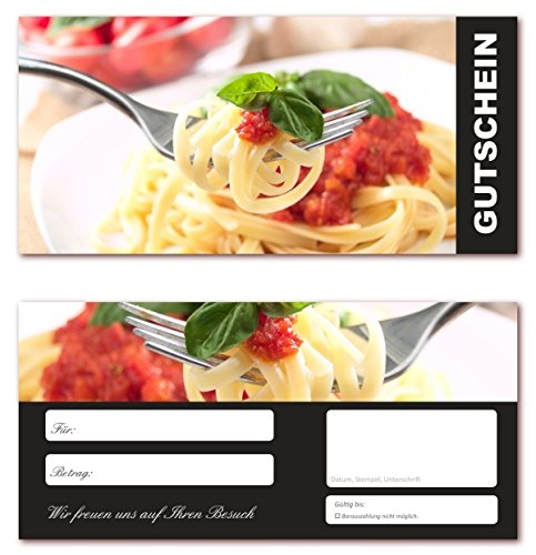 200 Stück Geschenkgutscheine (Nudeln-617) Gutscheine Gutscheinkarten für Bereiche wie Gastronomie, Pizzeria, Restaurant, Lieferdienst