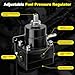 YEHERIT Adjustable EFI Fuel Pressure Regulator Kit with Bypass Return, 0-100 PSI Gauge, 6AN Fittings and PTFE Braided Hose – Compatible with Gasoline, E85, Ethanol & Methanol Fuels
