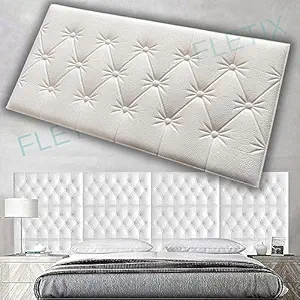 FLETIX 3D Self Adhesive Foam White Wallpaper Panels for Walls Living Room Bedroom Kitchen - Self Adhesive Soft Cushion Pe Foam 3D Wallpaper (Size : 30 CM X 60 CM)(Colour : White)(Pack of 1)