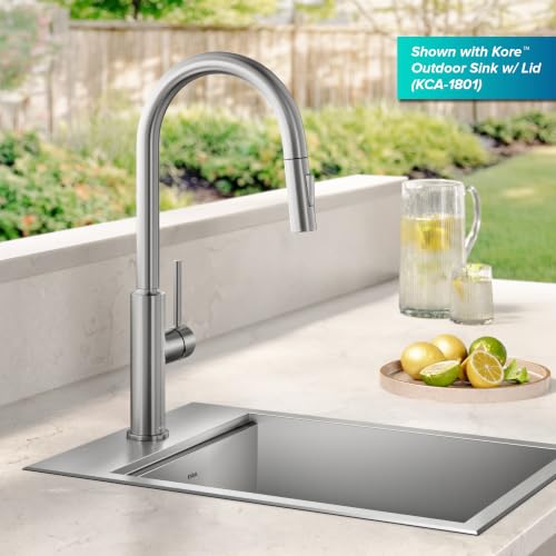 Image of KRAUS Oletto Outdoor Kitchen Faucet T-316 Marine Grade Stainless Steel