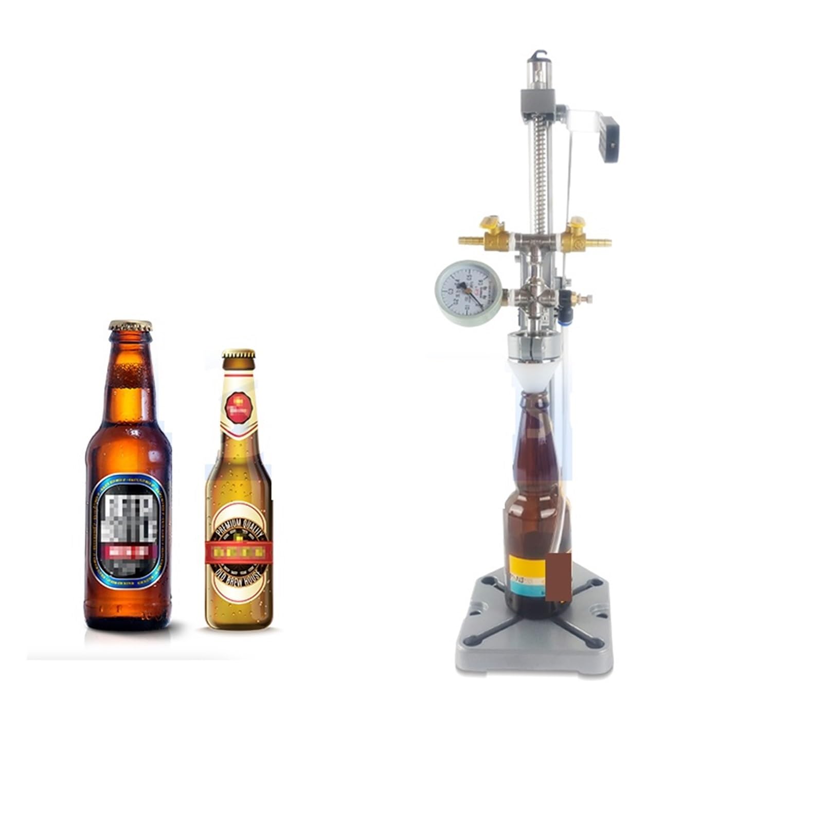 Máquina de llenado de líquidos Llenadora de cerveza Bebidas carbonatadas Máquina de llenado Manual Cola Soda Bebida alcohólica con gas Desespumante
