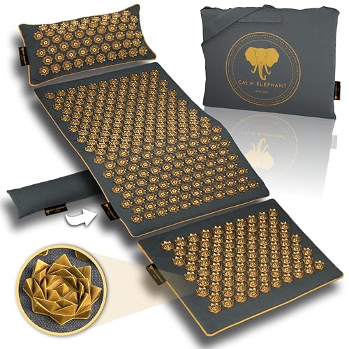 CALM ELEPHANT ORIGINAL® Akupressurmatte mit Kissen XXL Set GENUINE 5-teilig, Massagematte Rücken...
