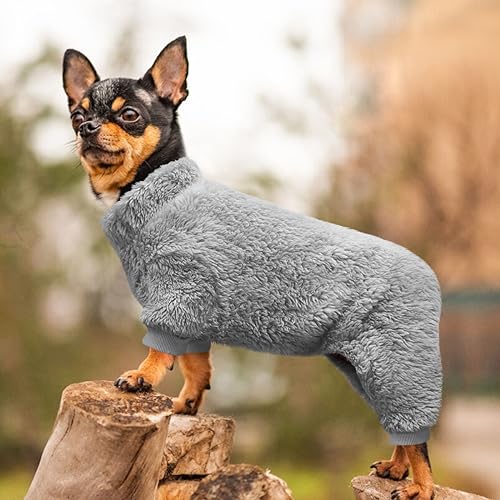 Pyjama pour chien et chat vêtement hiver velours col roulé L